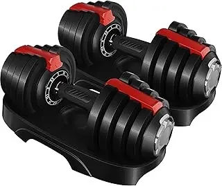 Adjustable Dumbbell Set Fast Adjust Weight Training Home Gym view 4