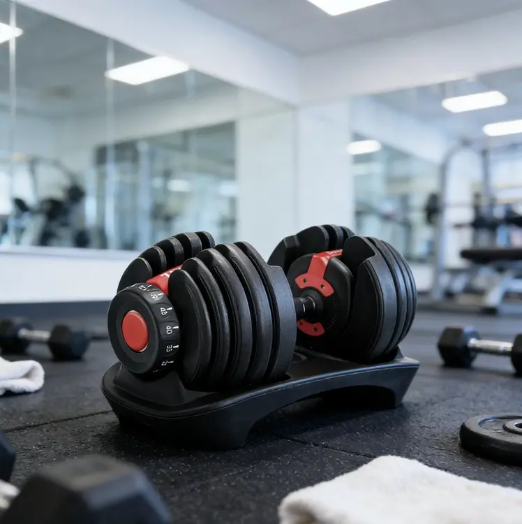 Adjustable Dumbbell Set Fast Adjust Weight Training Home Gym view 2