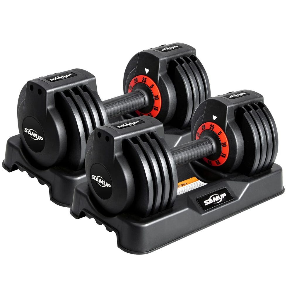 Adjustable Dumbbell Set Fast Adjust Weight Training Home Gym