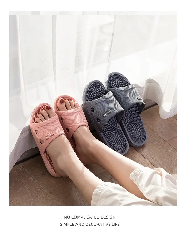 New Massage Slippers Men Women Home Bathroom Non-slip Breathable Foot Acupoin... view 2