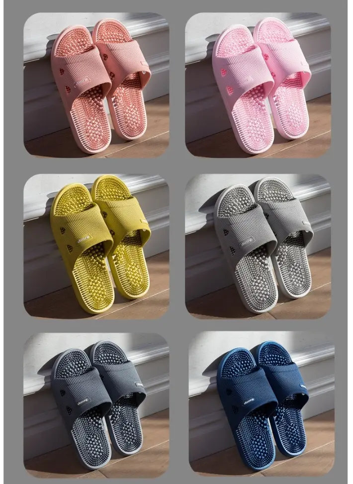 New Massage Slippers Men Women Home Bathroom Non-slip Breathable Foot Acupoin... view 3