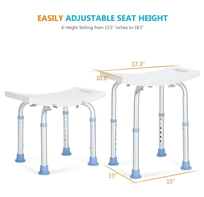 Wholesale Tool-Free Assembly Height Adjustable Comfortable Bathroom Plastic S... view 2