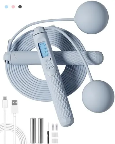 Cordless Jump Rope with LCD Counter Weighted Skipping Rope view 3