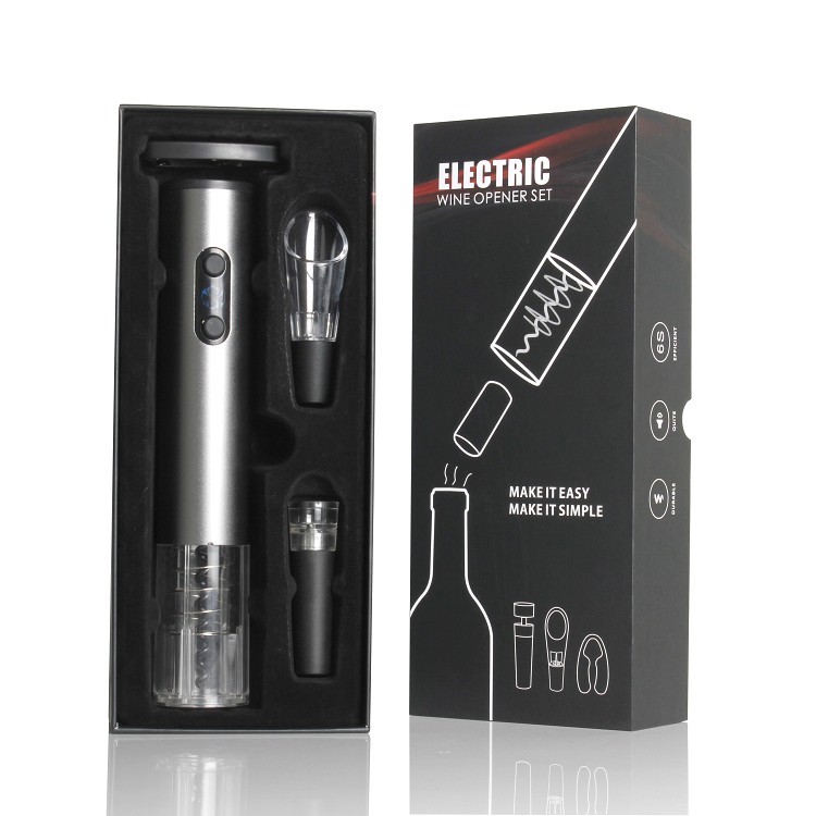 Electric Wine Opener Set with Foil Cutter and Charging Base view 3