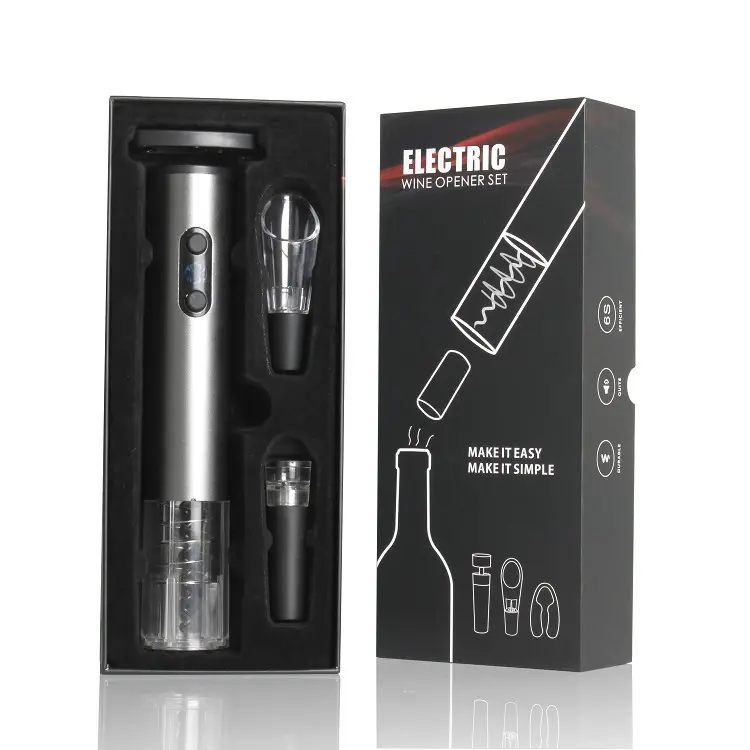 Electric Wine Opener Set with Foil Cutter and Charging Base view 3
