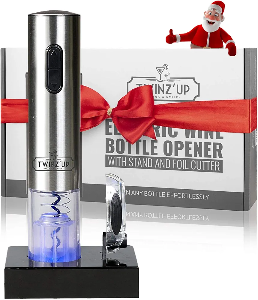 Electric Wine Opener Set with Foil Cutter and Charging Base