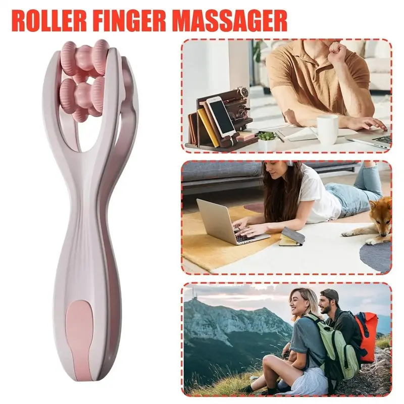 Finger Roller Massage Tool Hand Massager Roller Palm & Wrist Relief Double Ro... view 4