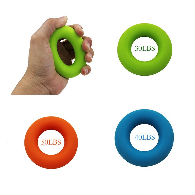 Hand Grip Strengthener 3 Level 30/40/50Lbs Silicone Rings Fingers Forearms Ex... view 2