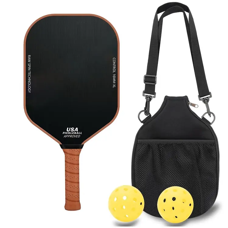 Pickleball Paddle - 3K Raw Carbon Fiber Surface view 2