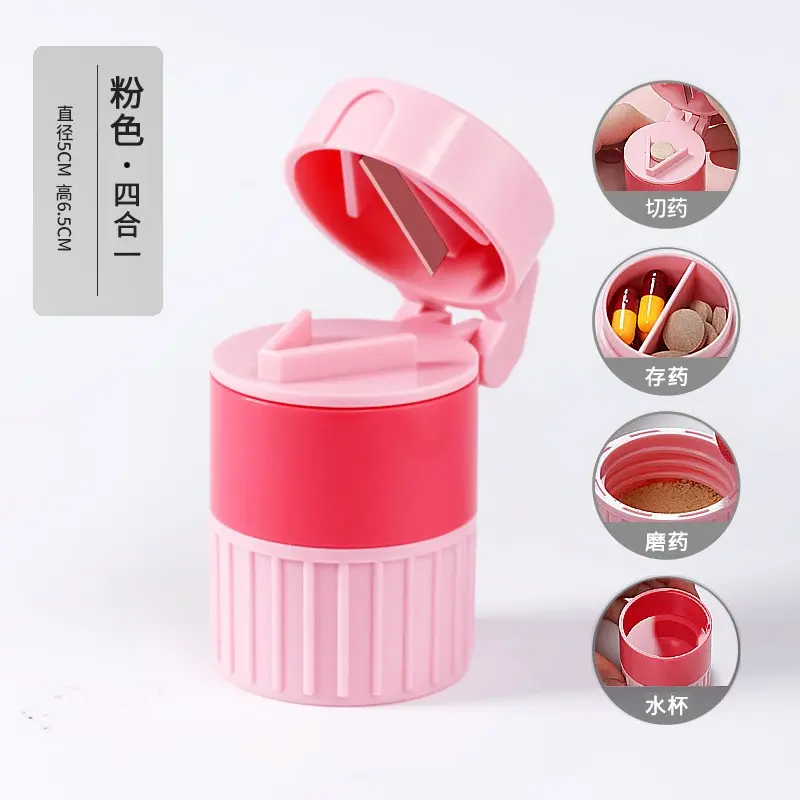 Tablet Grinder Powder Pill Cutter 3 in 1 Portable Medicine Splitter Box Stora... view 3