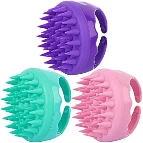 Hair Scalp Massager Shampoo Brush Silicone Head Washer Brush Handhe...